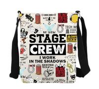 FEELMEM Tech Week Stage Crew Borsa a tracolla I Work In The Shadows Teatro Recitazione Regalo Borsa a tracolla Attore Attrice Teatro Regalo, Beige