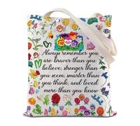 FEELMEM Wonderland Flowers Tote Bag Fairy Cartoon Tale Regalo Principessa Ispirato Fiori di campo Borsa a tracolla Famiglia Vacanze Regalo, Beige, 1