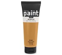 FeelMyPaint Colore Acrilico Giallo Ocra - 120 ml di vernice artistica ad alta pigmentazione per tela, carta, tessuto, legno, vetro, ceramica, metallo, pietra