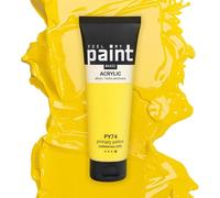 FeelMyPaint Colore Acrilico Giallo Primario - 120 ml di vernice artistica ad alta pigmentazione per tela, carta, tessuto, legno, vetro, ceramica, metallo, pietra