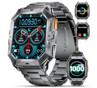 FEELNEVER Orologio intelligente militare 1,96 pollici Amonled, batteria 1000 mAh, chiamata e risposta, cardiofrequenzimetro SpO2, 5 ATM impermeabile