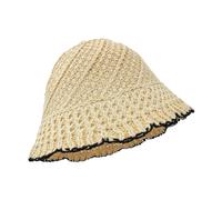 Feelorna Cappello Parasole di Paglia da Donna, Pieghevole Cappello Estivo da Sole con Tesa Traspirante Cappellini di Paglia da Spiaggia per Viaggi Vacanza All'aperto