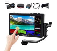 FEELWORLD F5 Pro V4 6 pollici DSLR Camera Field Monitor Bundle + Batteri Custodia + Micro HDMI Cords - Monitor video touch screen con 3D LUT 1080P 4K HDMI con piastra di alimentazione esterna F970