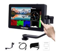 Feelworld F6 Plus 5.5 Pollici On Camera Field DSLR Monitor Touch Screen HDR 3D Lut Forma d'onda Small Full HD 1920x1080 IPS Video Peaking Focus Assist con 4K HDMI Tipo C 8.4V DC Output