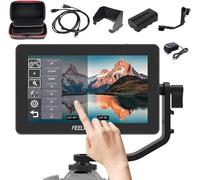 Feelworld F6 Plus Video Assist 4K 1920 x 1080 5.5 pollici 3D LUT Touch Screen IPS FHD Supporto HDMI Field Monitor On DSLR Camera Include braccio e adattatore 12 V (F6 5.5" con batteria caricatore)