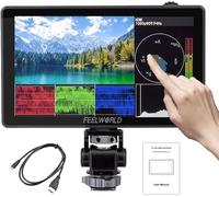 FEELWORLD LUT5 5.5" Ultra Bright 3000nit Touchscreen DSLR Live Monitor con alimentazione esterna F970 e kit di montaggio 4K HDMI Input Output 1920X1080 IPS Panel
