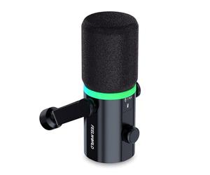 FEELWORLD Microfono dinamico XRL/USB Microfono da gioco RGB dinamico per la registrazione di trasmissioni vocali Podcast PM1-XS