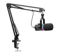 Feelworld Microfono per Podcast PM1-AS Cablato Nero con USB-C e LED