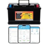 Feence Batteria al litio H188 Mini Size 12 V 100 Ah LiFePO4 Bluetooth, batteria al litio con batteria auto 100 A, 15000 cicli e 10 anni di durata per camper, camper, camper, camper, camper, marine