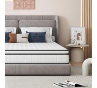 FEEOHOME Materasso 140 x 190 cm, spessore 25 cm, materasso ibrido a molle insacchettate con certificato Oeko-Tex, H3 fermezza media, 7 zone, comfort solido, traspirante tessuti 3D, supporto perfetto