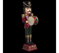 FEERIC CHRISTMAS Statua Soldato 122 cm Schiaccianoci luminoso di Natale, rosso