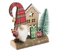 FEERIC LIGHTS & CHRISTMAS - Decorazione Natalizia con Gnomo su Ceppo, 7 x 4,5 x 12 cm, 2 Modelli Assortiti