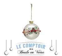 FEERIC LIGHTS & CHRISTMAS - Palle di Natale in Vetro 80 mm Pompon 2 assortimenti