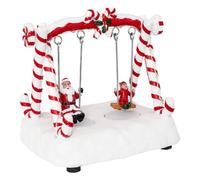 FEERIC LIGHTS & CHRISTMAS - Villaggio di Natale - Balancoire con Babbo Natale e Lutin - 11 LED - Funziona con batterie