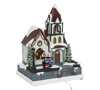 FEERIC LIGHTS & CHRISTMAS - Villaggio di Natale - Campanile con movimento e suono - 17 LED - Funziona con batterie o su Settore