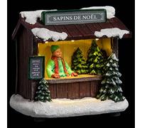 FEERIC LIGHTS & CHRISTMAS Villaggio di Natale Mercatino di Natale 3 LED a Batteria