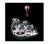Feeric Lights & Christmas - Villaggio di Natale mongolfiero Animato/Musicale 46 LED + transfo