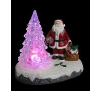 FEERIC LIGHTS & CHRISTMAS Villaggio Natalizio Animato Serra Babbo Natale 7 LED a batterie