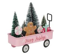Feeric lights et christmas - Carrello metallico rosa led 18 cm