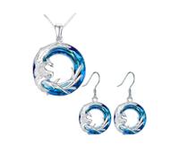 FEERIES ET MERVEILLES COLLANA PHOENIX, PARURE GIOIELLI PHOENIX BLU, GIOIELLI PHOENIX, PARURE GIOIELLI DA DONNA, 2*1.5, Argento