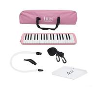 Feeshoppher 37 tasti di pianoforte Melodica portatile con bocchini corti e lunghi, tubo e borsa per il trasporto, per studenti e principianti, design colorato per l'educazione musicale (rosa)