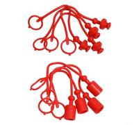Feeshoppher 4 set di giunti idraulici antipolvere in gomma rossa per connettori ISO7241-A maschio e femmina, coperture protettive per sistemi idraulici da 1/4 3/8 1/2 3/4 1 pollici in agricoltura e (1