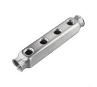 Feeshoppher Barra collettore di distribuzione per riscaldamento a pavimento in acciaio inossidabile 304 con filettatura principale G1 DN25 e connessioni a diramazione G1/2, distanza uscita 50 mm