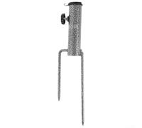 Feeshoppher Base per ombrellone portatile regolabile, supporto in metallo con trivella di sabbia per bandiere da giardino, canne da pesca, ancoraggio a terra resistente, per spiaggia, patio, prato