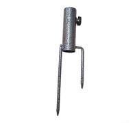 Feeshoppher Base per ombrellone portatile regolabile, supporto in metallo con trivella di sabbia per bandiere da giardino, canne da pesca, ancoraggio a terra resistente, per spiaggia, patio, prato