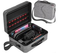 Feeshoppher Borsa messenger portatile in nylon progettata per console Nintendo Switch 2 e accessori con spazioso interno 30 x 20 x 10 cm e opzioni di trasporto a tracolla I (grigio)