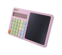 Feeshoppher Calcolatrice solare a 12 cifre con ampio display LCD e lavagna integrata per ufficio, scuola o uso domestico, con schermo luminoso per una chiara visibilità in tutti (viola)