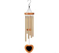 Feeshoppher Campanelli a vento in alluminio da 65,5 cm con acchiappasogni a forma di cuore, decorazione melodica da giardino per patio, balcone, commemorazione di simpatia per la mamma per compleanno