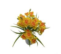 Feeshoppher Confezione da 2 narcisi artificiali con 20 teste, 37 cm, realistici fiori di narciso gialli, per primavera, casa, giardino, decorazione per interni ed esterni, decorazione per matrimoni e
