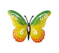 Feeshoppher Farfalla decorativa da parete in metallo, ferro colorato per interni ed esterni, recinto, decorazione da appendere, 23,7 x 7,8 cm (rosso)
