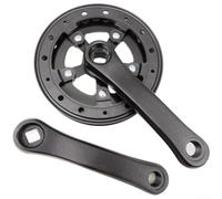 Feeshoppher Guarnitura per bici con foro quadrato in lega di alluminio con corona in acciaio e doppia protezione in plastica, per biciclette e scooter per bambini, opzioni 25T, 28T, 32T, con manovella