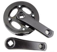 Feeshoppher Guarnitura per bici con foro quadrato in lega di alluminio con corona in acciaio e doppia protezione in plastica, per biciclette e scooter per bambini, opzioni 25T, 28T, 32T, con manovella