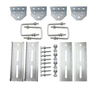 Feeshoppher Kit di 4 staffe per cuccette girevoli zincate da 20,3 cm, per rimorchi da barca, con supporto regolabile e bulloni a U quadrati, per telai da 7,6 x 7,6 cm, 5,1 x 7,6 cm, 3,8 x 7,6 cm