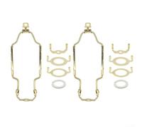 Feeshoppher Kit di staffe regolabili per paralume, per lampadine E26 E27 con convertitore E14, set di parti di supporto in metallo per lampadari da tavolo, lampade da terra, 2 set da 17-25 cm di