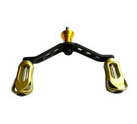 Feeshoppher Manico per mulinello da pesca in fibra di carbonio per doppia potenza, manopola a doppio braccio 4,4 x 4,9 mm, interasse 93,5 mm, mulinello da spinning parte fo(mano destra nero)