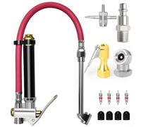 Feeshoppher Manometro meccanico a doppia testa da 10-120 psi, con mandrino diritto NPT da 1/4" e mandrino inverso di 30°, per uso automobilistico, costruzione in acciaio inossidabile e ottone, ANSI