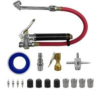 Feeshoppher Manometro meccanico a doppia testa da 10-120 psi, con mandrino diritto NPT da 1/4" e mandrino inverso di 30°, per uso automobilistico, costruzione in acciaio inossidabile e ottone, ANSI