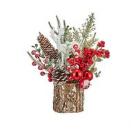 Feeshoppher Mini alberi di Natale artificiali realistici in corteccia di polietilene, ornamento da scrivania, decorazione fai da te per albero di Natale per la casa o l'ufficio, decorazione festiva (D