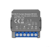 Feeshoppher Modulo interruttore tenda WiFi con controllo tapparelle RF433, ABS intelligente per funzionamento vocale e app, grigio 39 x 39 mm AC100-240V 3A carico, 50/60Hz, IP20 Campo interno sotto
