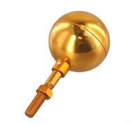 Feeshoppher Pallina ornamentale da 7,6 cm in alluminio per esterni, giardino, cortile, resistente alle intemperie, con terminali in oro, nero e grigio, per completare l'esposizione del palo della