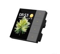 Feeshoppher Per Tuya 3,5 pollici Smart Wall Switch 4 gruppi e 8 vie Scene Control Touch Panel con tenda e regolazione della luce Funzione di oscuramento Supporta scenario offline Mana (grigio)