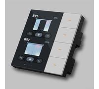 Feeshoppher Per Tuya 3,5 pollici Smart Wall Switch 4 gruppi e 8 vie Scene Control Touch Panel con tenda e regolazione della luce Funzione di oscuramento Supporta scenario offline Mana (bianco)