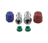 Feeshoppher R12 a R134A Kit adattatore AC per sistemi R12 e R22, costruzione in metallo e plastica con porte laterali alte e basse, connettori SAE 1/4", include misure da 1/4 Inc