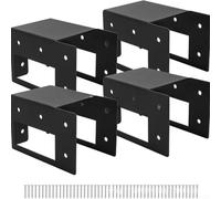 Feeshoppher Scaffale per legna da ardere, resistente, regolabile in altezza e larghezza, struttura in acciaio zincato, per interni ed esterni, con struttura rinforzata e base stabile, design (4 pezzi)