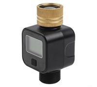 Feeshoppher Sensore misuratore di flusso d'acqua in ottone da 3/4 pollici con display LCD e filtro anti-intasamento per connessioni filettate BSP e NH, misura in tempo reale e utilizzo medio fino a