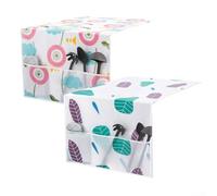 Feeshoppher Set di 2 coperture per frigorifero in PEVA, con tasche laterali, 130 x 54 cm, motivo geometrico, protezione da polvere, umidità e olio, per frigorifero, forno a microonde, lavatrice (A)